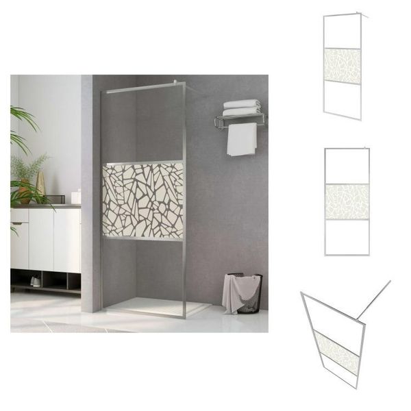 Vidaxl Schermo Doccia Per Cabina Doccia Esg Design Vetro Pietra 100X195 Cm - Schermi Doccia-image