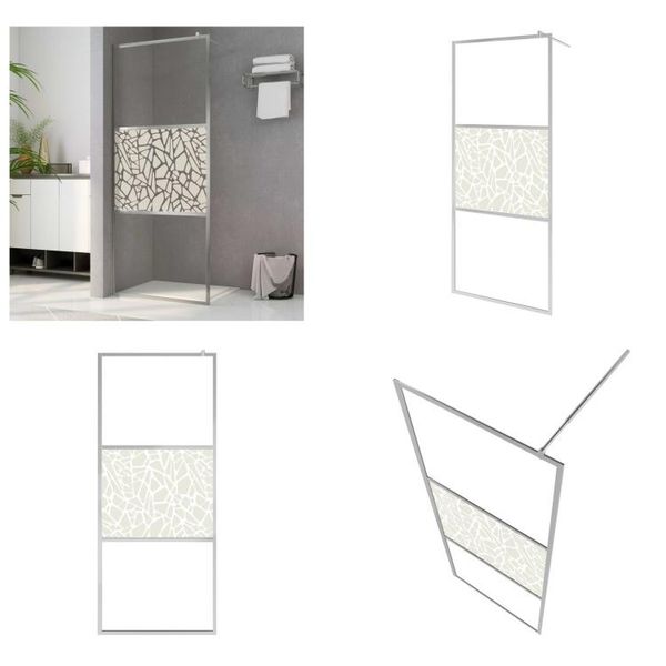 Vidaxl Schermo Doccia Per Cabina Doccia Esg Design Vetro Pietra 100X195 Cm - Schermo Doccia - Schermi Doccia - Cabina Doccia - Docce Walk-In-image