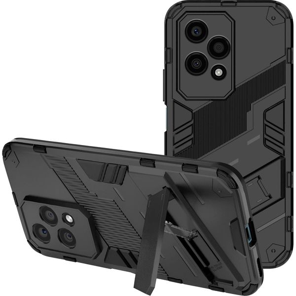 Avizar, Custodia Protettiva Antiurto Per Honor 200 Lite Con Supporto Laterale, Nero-image