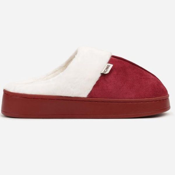 Pantofole Da Donna Slip On Pantofole In Peluche Isolati Knowi Rosso Taglia 38/39-image