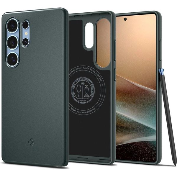 Spigen Spigen Galaxy S25 Ultra Custodia Thin Fit (Magfit) Verde Abisso-image