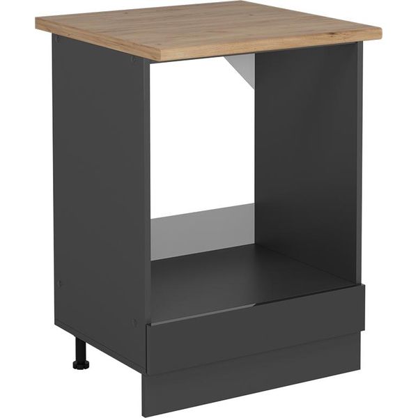 Vicco Mobile Per Forno Da Incasso R-Line, 60 Cm , Pl Rovere, Antracite Lucido/Antracite-image