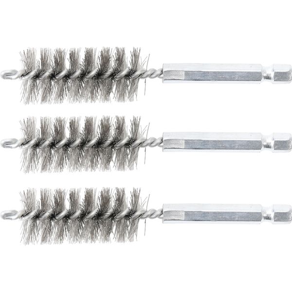 Bgs Spazzola In Acciaio 19 Mm Esagono Esterno 6,3 Mm (1/4") 3 Pezzi - 3078-19-S"-image