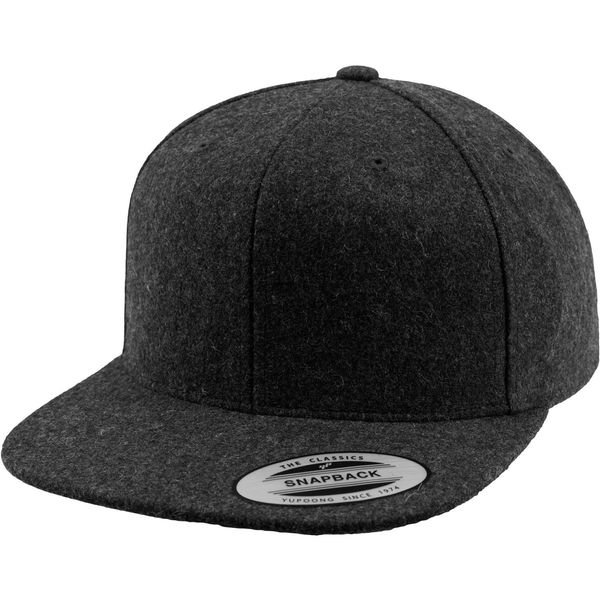 Flexfit 6689M | Melton Wool Snapback Cap, Visiera Verde - Colore: Grigio Scuro - Taglia: Unica-image