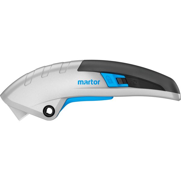 Martor Coltello Di Sicurezza Con Rientro Lama, Secupro Martego, Cutter Professionale, Alluminio, Per Destrorsi E Mancini, Logistica, Gs-image