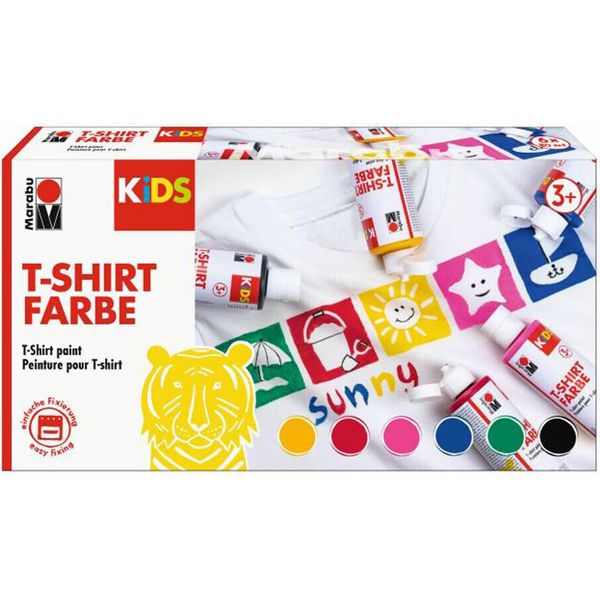 Marabu 308000000001 Marabu Kids Vernice Per Tessuti "T-Shirt Paint"", Set Di 6, 6 X 80 Ml"-image