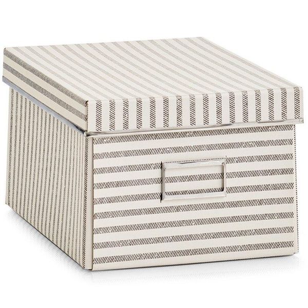 Scatola Di Cartone Decorativa, Contenitore Chiudibile Per Il Soggiorno, Scatola Decorativa Funzionale.-image