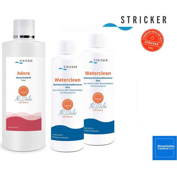 Cura Del Letto Ad Acqua - 2X Balsamo Per Letto Ad Acqua Waterclean - 1X Profumo Per Letto Ad Acqua Adora Rose-image