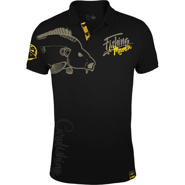 Hotspot Design Polo Fishing Mania Carpfishing, Xl, Nero-Giallo, Polo Pesca Carpa, 010200304-image
