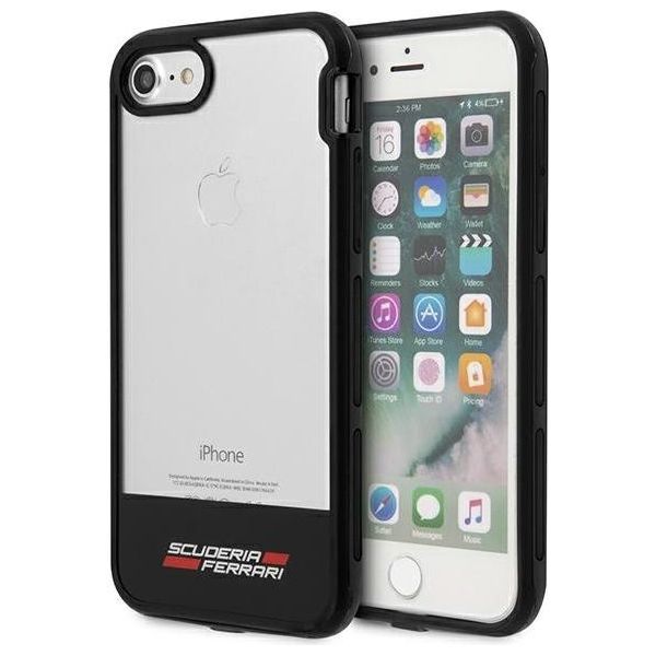 Ferrari Custodia Rigida Fehcp7Bisbk Iphone 7/8/Se 2020 / Se 2022 Nero Trasparente-image