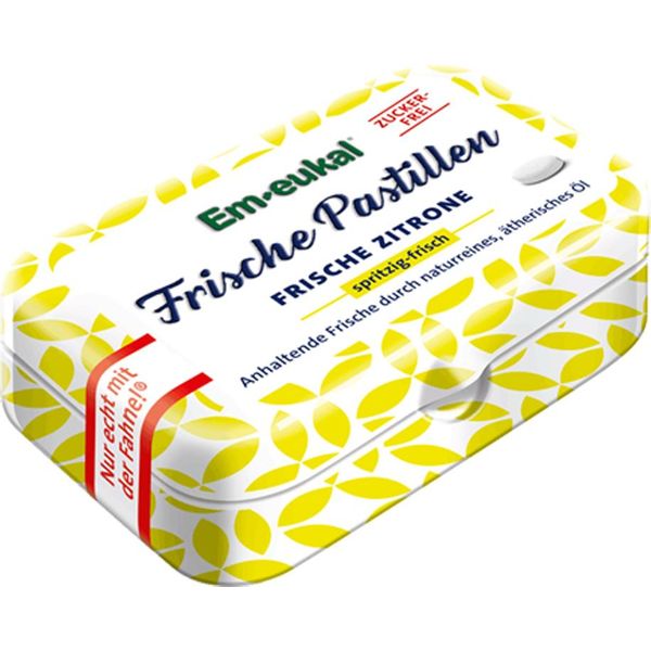 Em Eukal Pastiglie Fresche Al Limone Senza Zucchero Barattolo Di Metallo 20G-image