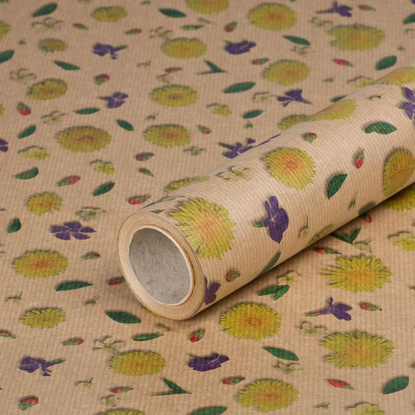 Carta Da Pacchi Dandelion, Carta Per Compleanni, Carta Kraft, A Coste, 0,70 X 10 M-image