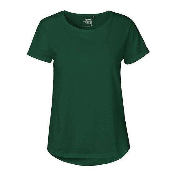 Neutral O80012 | Maglietta Donna Con Manica Arrotolata / Maglia Single Jersey - Colore: Verde Bottiglia - Taglia: Xs-image