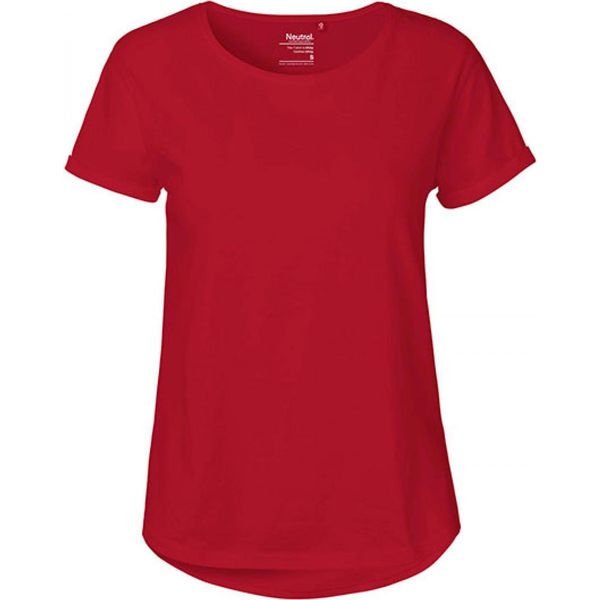 Neutral O80012 | Maglietta Da Donna Con Maniche Arrotolate / Maglia Single Jersey - Colore: Rosso - Taglia: S-image