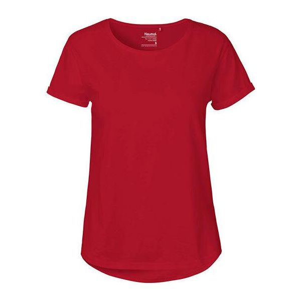 Neutral O80012 | Maglietta Da Donna Con Maniche Arrotolate / Maglia Single Jersey - Colore: Rosso - Taglia: L-image