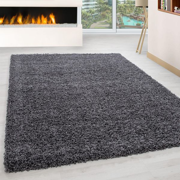 Life Shaggy Tappeto Pelo Lungo Rettangolo 140X200Cm Grigio-image