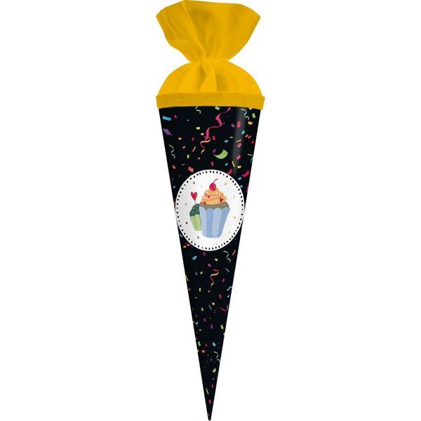 Cono Scuola Goldbuch Iscrizione Alla Scuola Party In Cartone Laccato Con Chiusura In Feltro 35 X 11,5 Cm-image