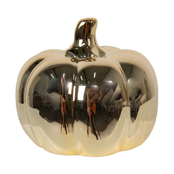 Clayre & Eef Decorazione Zucca 8 Cm Porcellana Color Oro-image