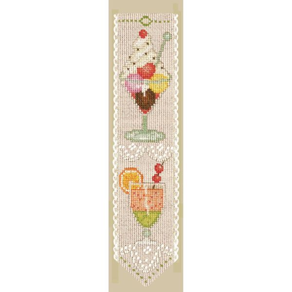 Segnalibro Le Bonheur Des Dames Kit Punto Croce Contato "Cocktail"", 5X20Cm"-image