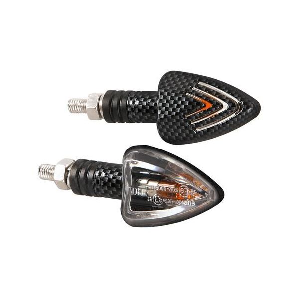 Frecce Lampa Moto Focal 21W Carbon Lente Bianca Luce Arancione-image