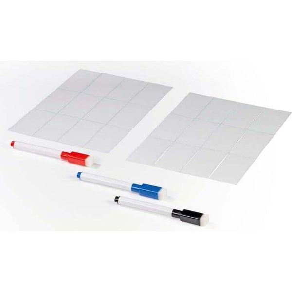 Set Di Scrittura Easymaxx Per Lightbox - 3 Penne E 20 Cartoncini Bianchi - Nero/Blu/Rosso-image