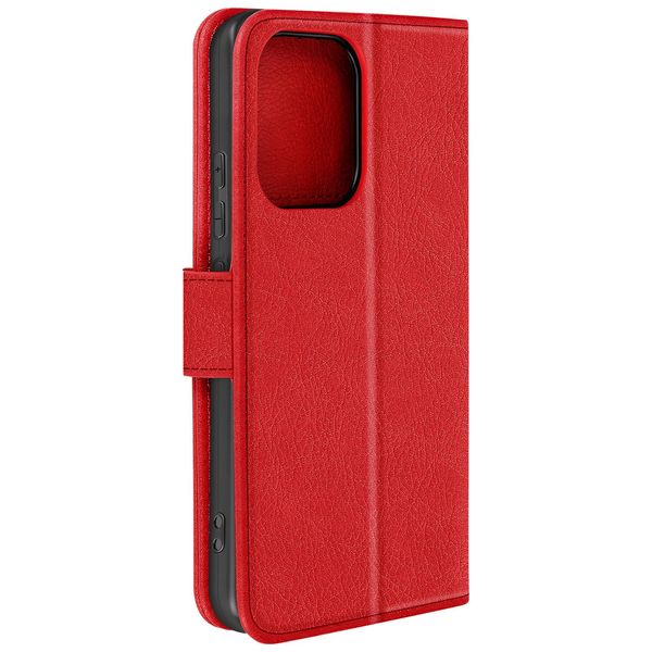 Avizar, Custodia In Pelle Finta Con Funzione Di Supporto Xiaomi Redmi Note 13 4G, Rosso-image