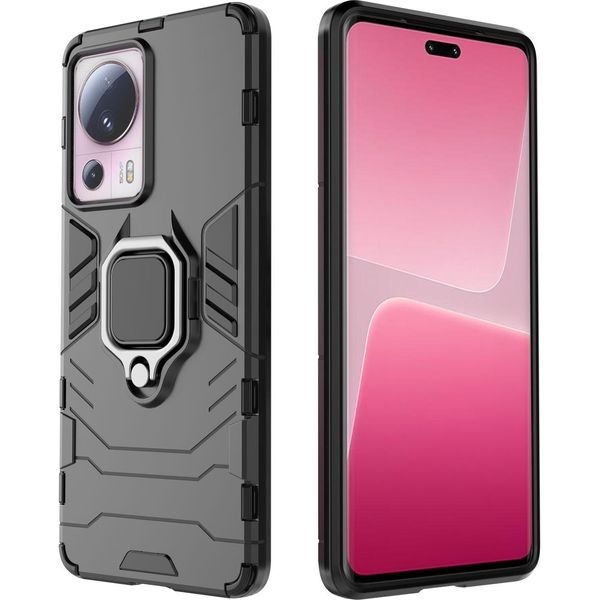 Anello Custodia Armatura Per Xiaomi 13 Lite Custodia Blindata Anello Supporto Magnetico Nero-image