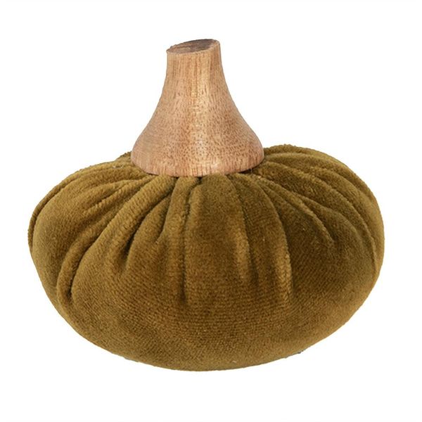 Clayre & Eef Decorazione Zucca Ø 9X8 Cm Poliestere Verde-image