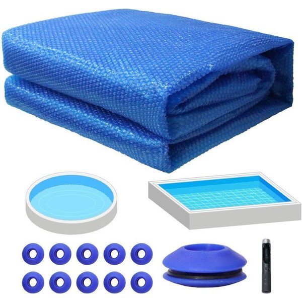 Telone Solare Telo Solare Riscaldamento Solare Telone Di Copertura Riscaldamento Per Piscina Blu 549X274Cm-image