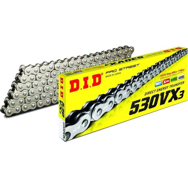 Catena Trasmissione Aperta Did Argento 110 Maglie 530 Chiusura Con Rivetto-image