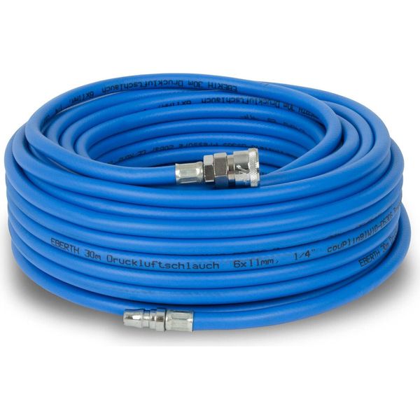 Tubo Per Aria Compressa Eberth Tubo Per Tessuti Tubo Per Aria, Lunghezza 30 M, Tubo Per Compressori Con Diametro 6 Mm X 11 Mm (Interno X Esterno), Raccordo 1/4""-image