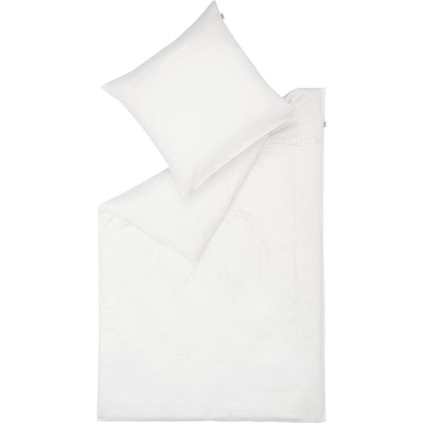 Set Di Biancheria Da Letto In Raso SchöNer Wohnen Colore Puro Bianco Dimensioni 155X220Cm-image