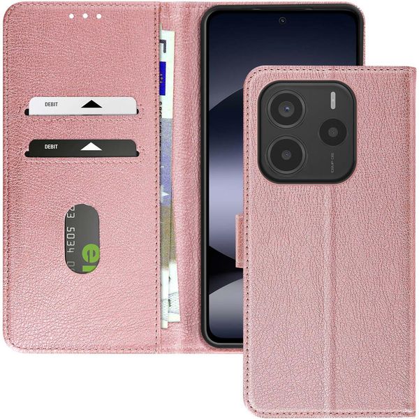 Avizar, Custodia In Ecopelle Con Funzione Di Supporto Xiaomi Redmi Note 14 5G, Oro Rosa-image