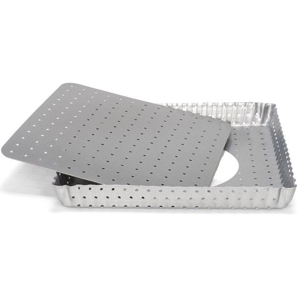 Patisse Teglia Per Quiche Forata Con Fondo Removibile 21X21Cm Silver-Top P03581-image