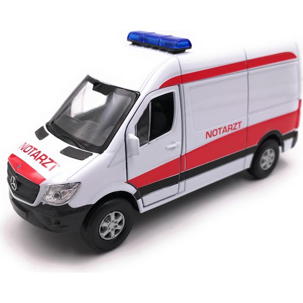 Onwomania Modello Di Auto Mercedes Benz Sprinter Medico D'urgenza Auto Bianca Mst. 1:34-39-image