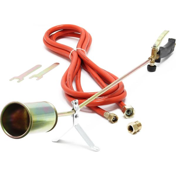 Bruciatore Di Erbacce Wiltec Fino A 1850°C A Gas Con 80Kw, Bruciatore A Fiamma Per Erbacce, Diserbante Da 85 Cm, Bruciatore Da Tetto Con Tubo Da 5 M-image