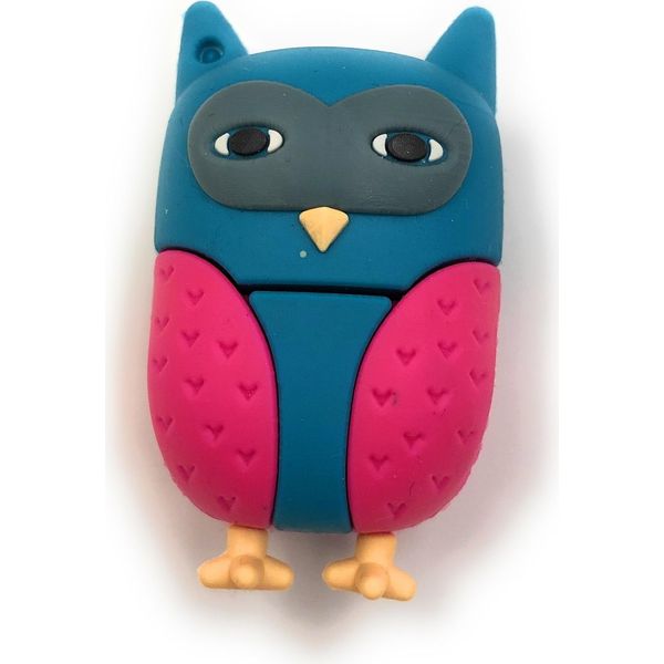 Onlineworld2013 Blu Rosa Gufo Uccello Carino Divertente Chiavetta Usb 64 Gb Usb 3.0-image