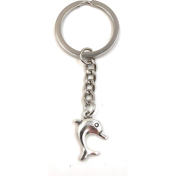 Onwomania Portachiavi Sprinder Pesce Delfino Argento Metallo Ciondolo Charm-image