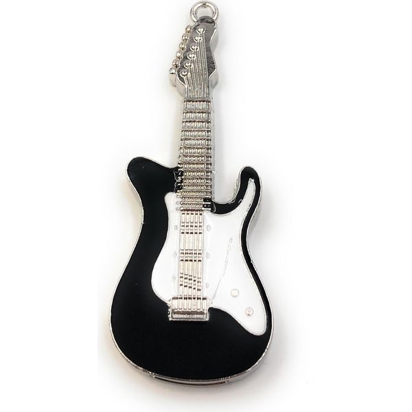 Onwomania Chitarra Elettrica Nera Strumento Chitarra Metallo Divertente Chiavetta Usb 32 Gb Usb 2.0-image