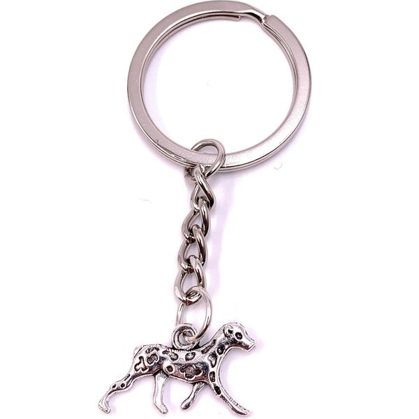 Onwomania Portachiavi Cane Da Corsa Animale Domestico Argento Metallo Ciondolo Charm-image