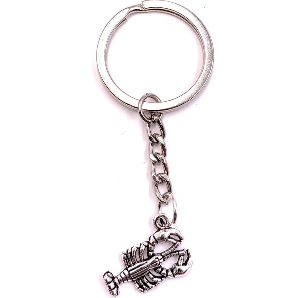 Onwomania Portachiavi Scorpione Animale Velenoso Argento Metallo Ciondolo Charm-image