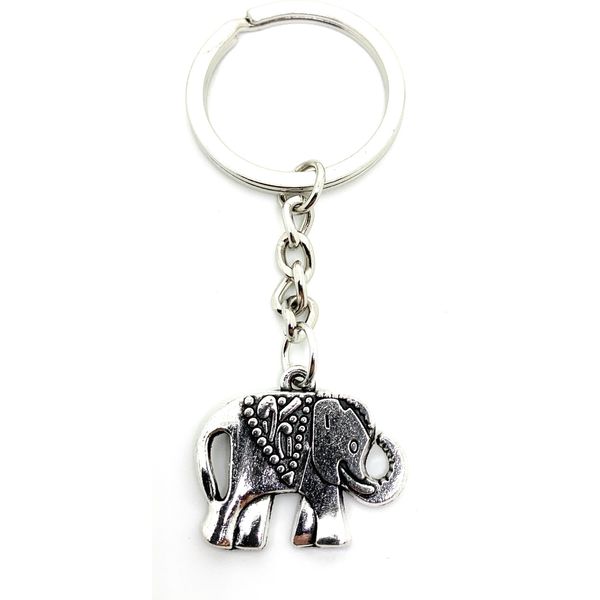 Onwomania Portachiavi Ciondolo A Forma Di Elefante Punteggiato In Metallo Argentato-image