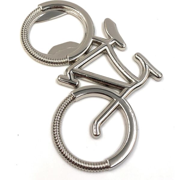 Onwomania Portachiavi Moto Bicicletta Apribottiglie Argento Metallo Ciondolo Charm-image