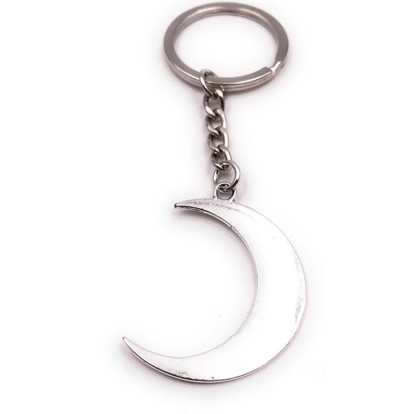 Onwomania Portachiavi Luna Crescente Cielo Notturno Argento Ciondolo Portachiavi-image