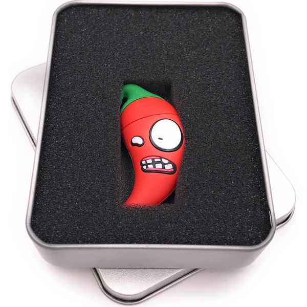 Onwomania Chilli Scharfe Schote Chiavetta Usb In Confezione Regalo In Alluminio 64 Gb Usb 2.0-image