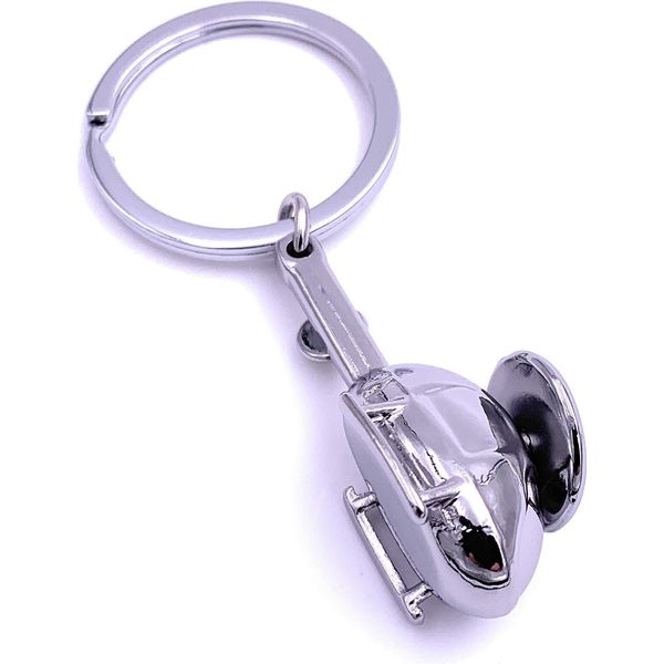 Onwomania Elicottero Elicottero Ampio Volo Portachiavi Portachiavi In Metallo Argento-image