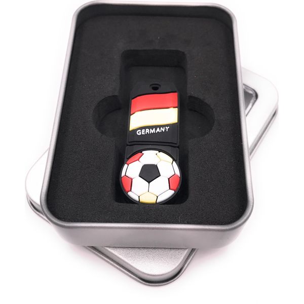 Onwomania Calcio Germania Germania Chiavetta Usb In Confezione Regalo In Alluminio 64 Gb Usb 3.0-image