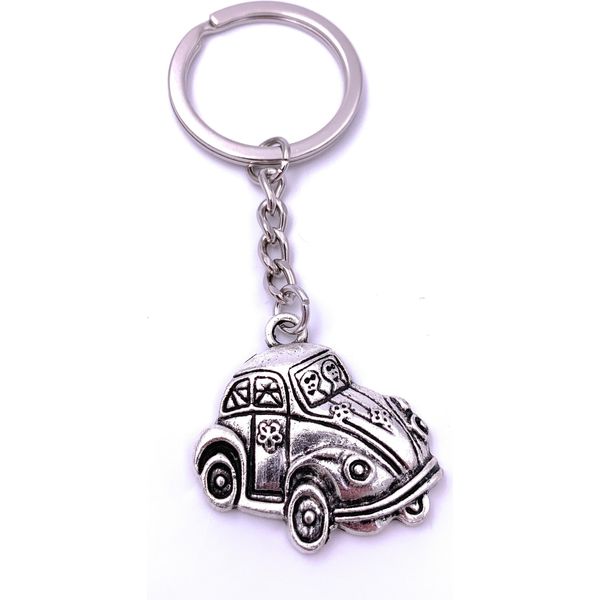 Onwomania Auto Maggiolino Portachiavi Portachiavi Argento Metallo-image