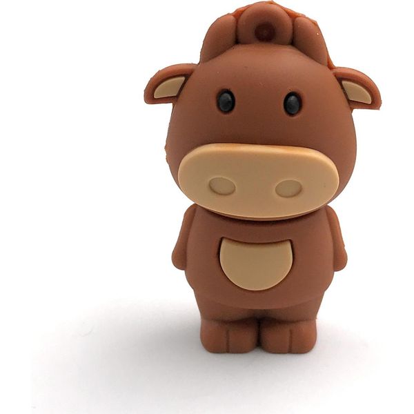 Onwomania Mucca Toro Manzo Bue Marrone Unità Flash Usb 64GB Usb 2.0-image