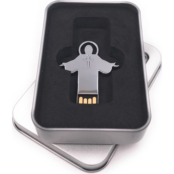 Onwomania Jesus Flat Christii Chiavetta Usb In Confezione Regalo In Alluminio 16 Gb Usb 2.0-image